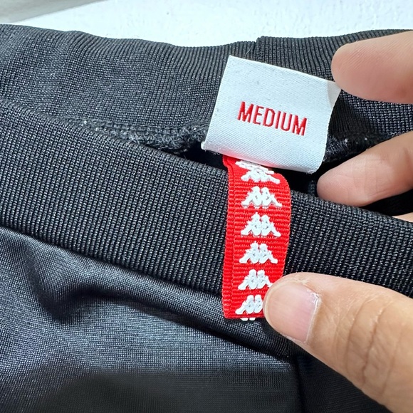 NWOT Kappa Black White Drawstring Track Pants Sz Medium - Picture 12 of 12